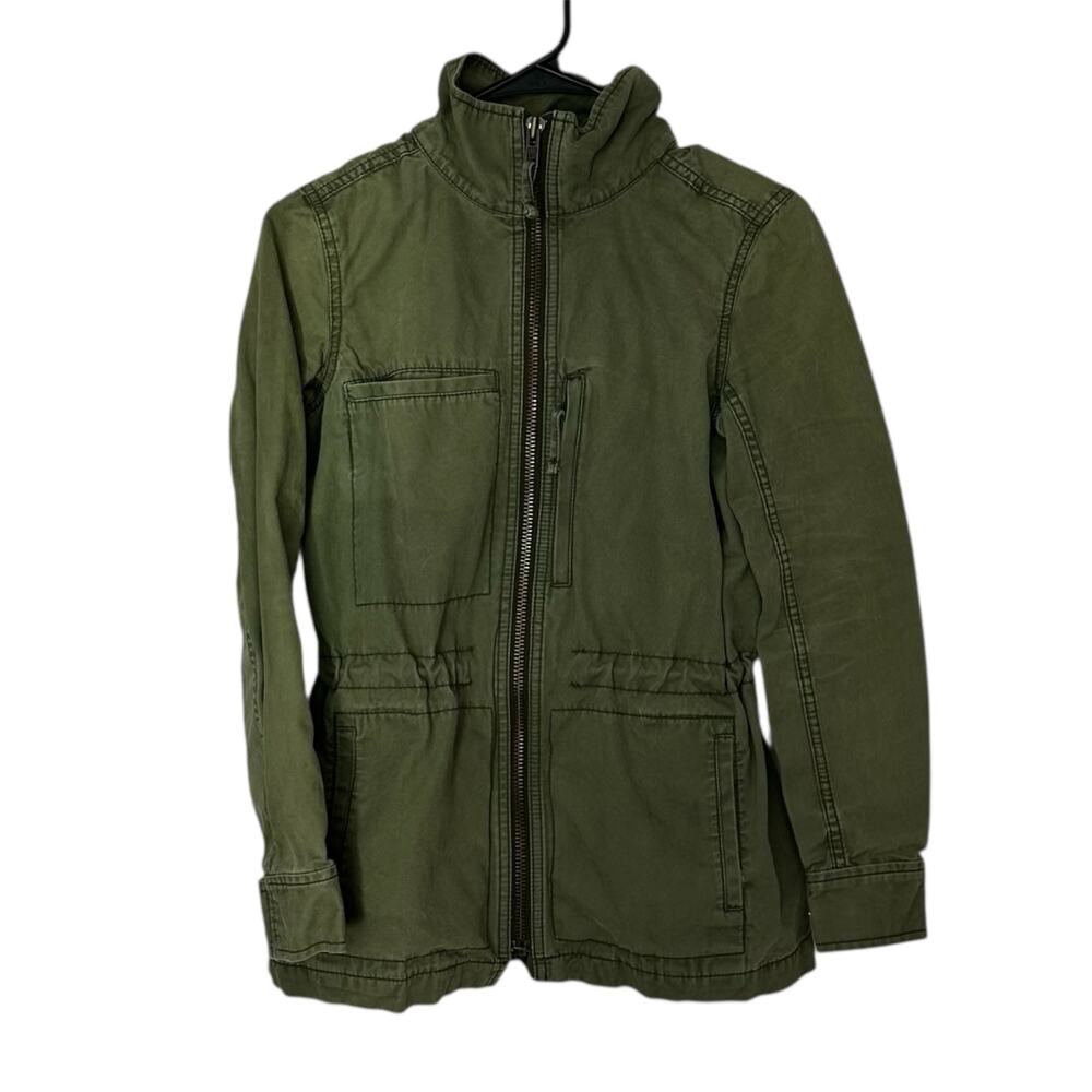 Madewell‎ Fleet Jacket Size XS Olive Green Military Style Full Zip Army Utility